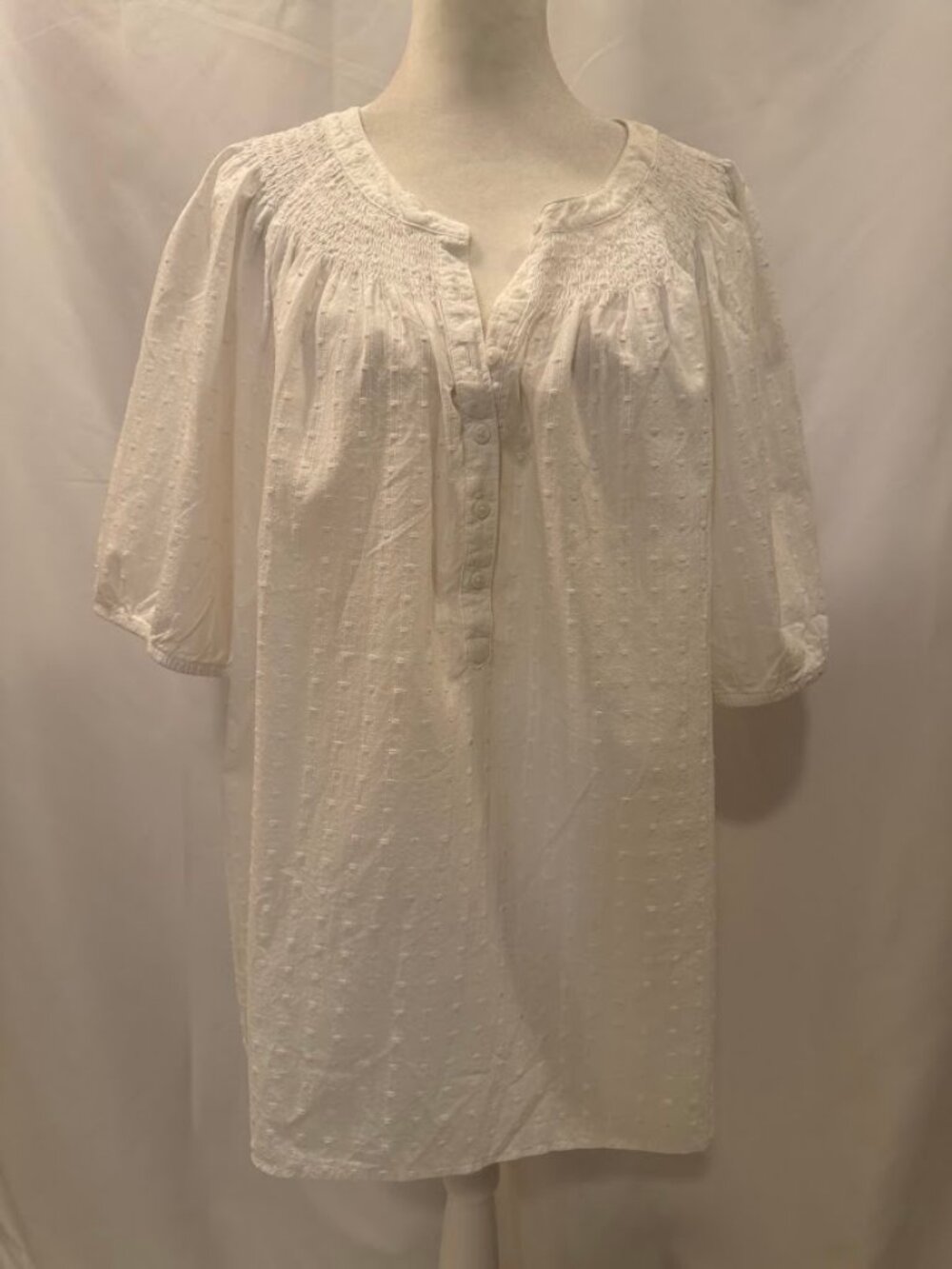 ST JOHN'S BAY White Top 100% Cotton - 3x
